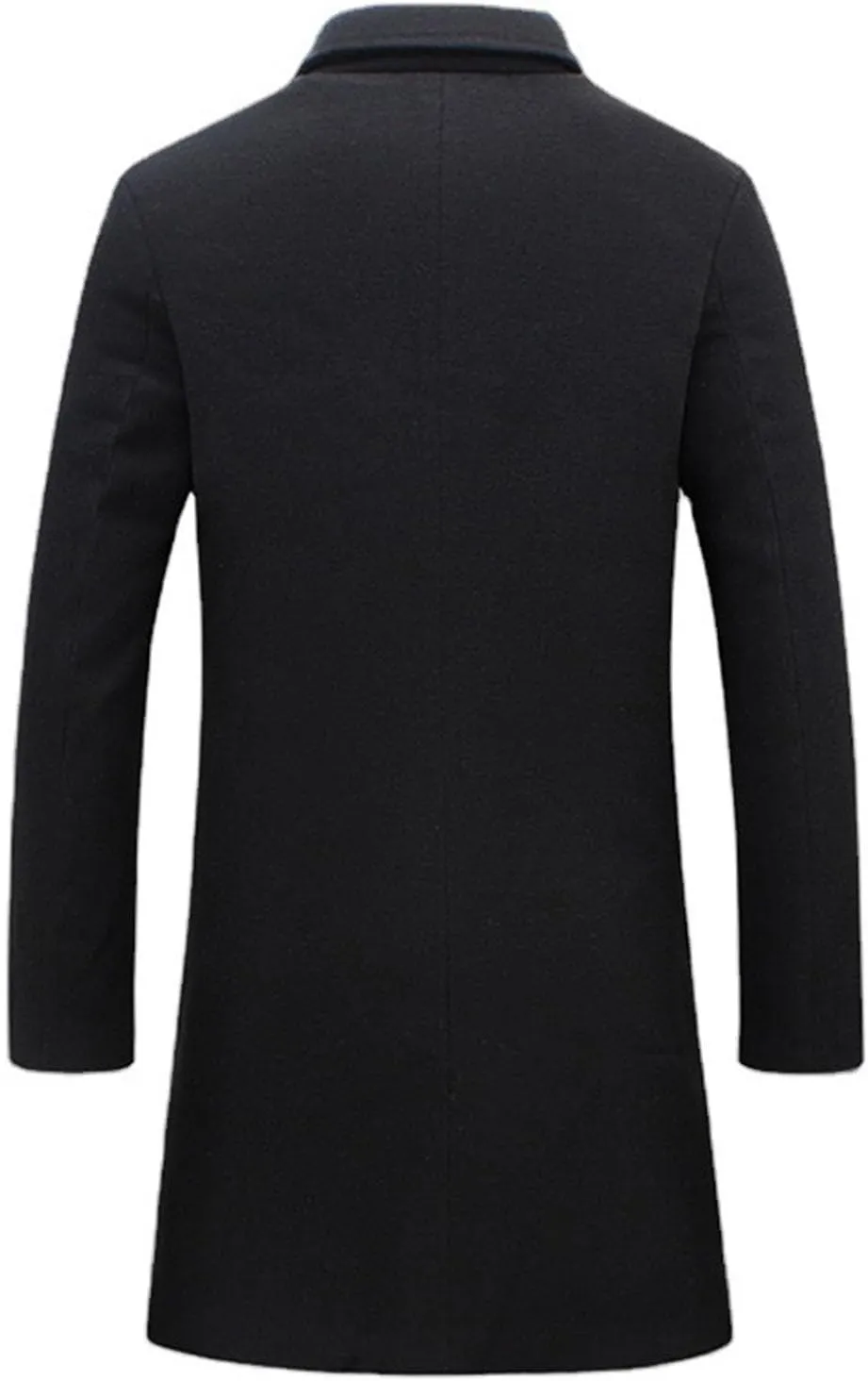 Mens Trench Coat Windbreaker Jackets Lapel Long Sleeve Padded Leather Jacket Vintage Long Pea Coat Winter Warm