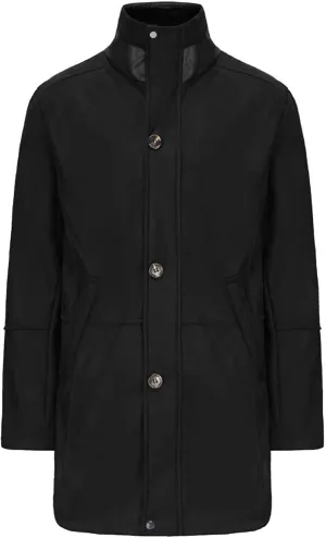 Mens Trench Coat Windbreaker Jackets Lapel Long Sleeve Padded Leather Jacket Vintage Long Pea Coat Winter Warm