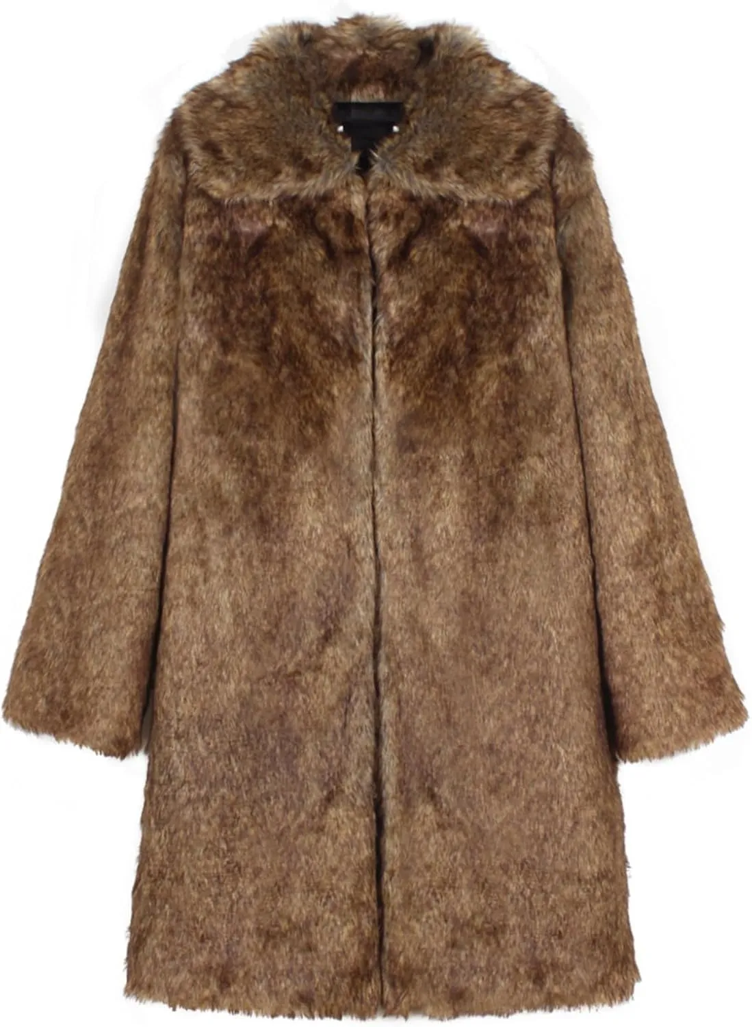 Men's Warm Thick Coat Jacket Faux Fur Fluffy Outwear Cardigan Winter Long Sleeve Overcoat Jacket Long Trench Coats
