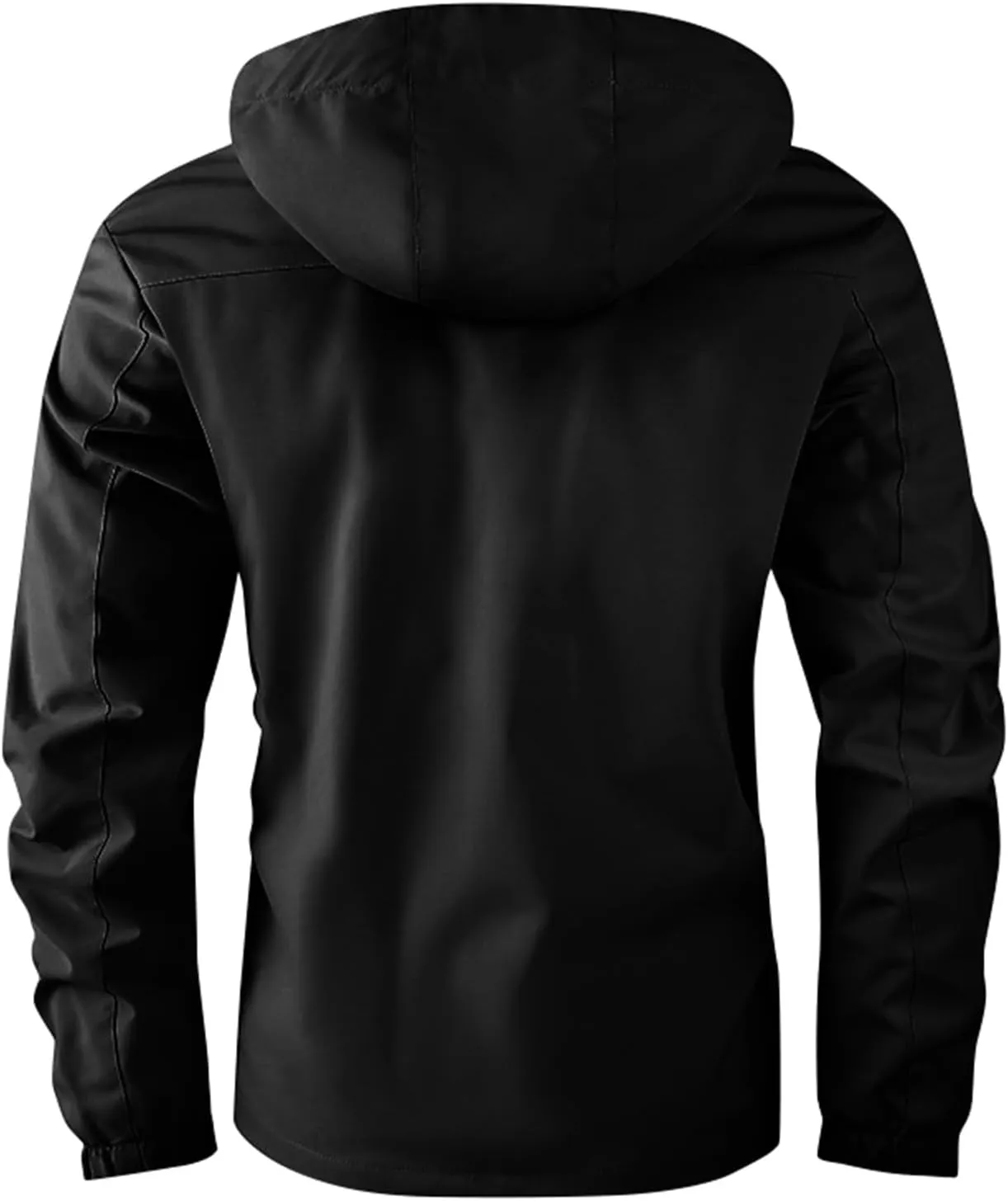 Men's Winter Solid Color Hooded Coat Waterproof Fleece Parka Thick Warm Parka Jacket with Faux Fur Removable Hood