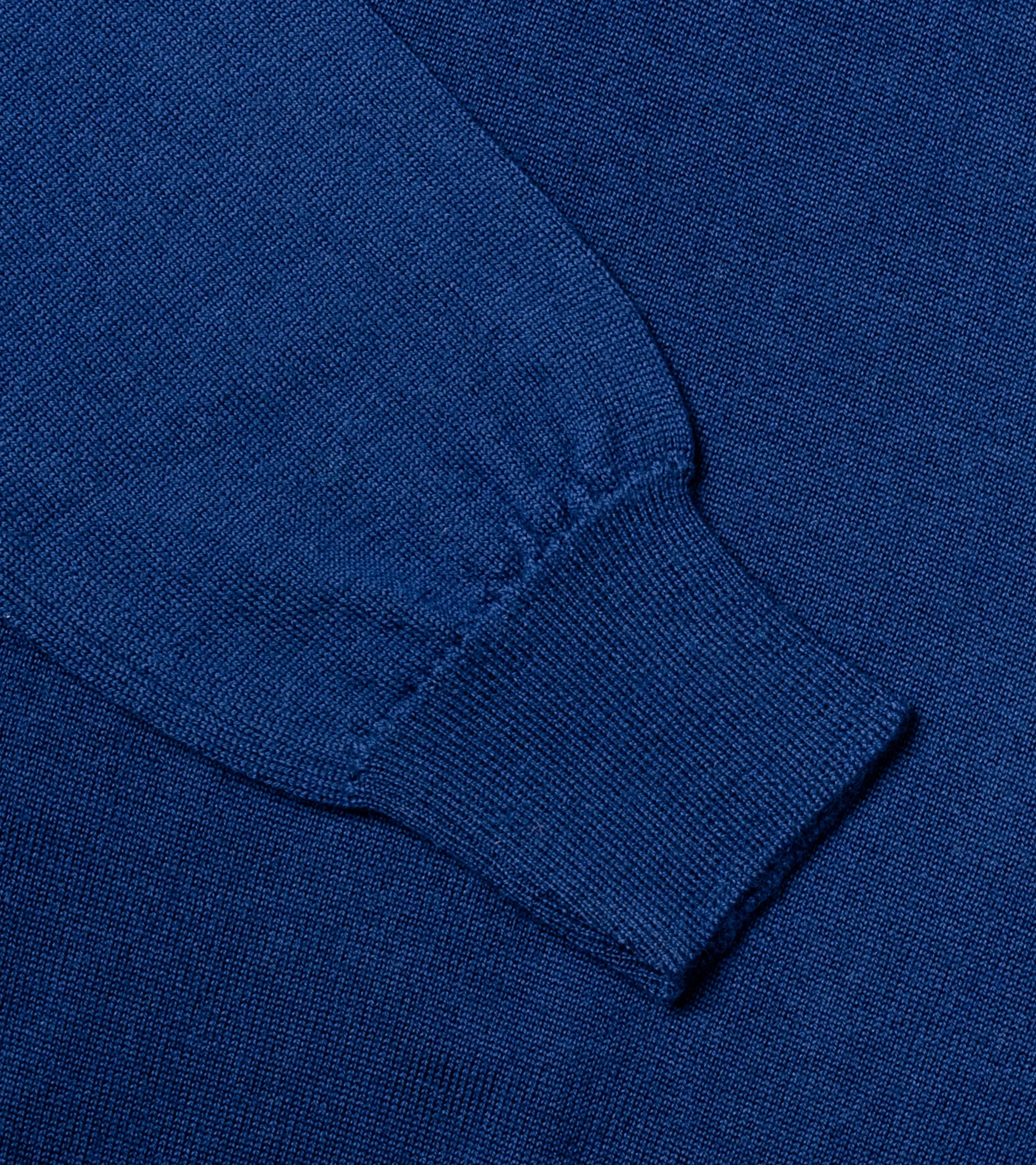 Merino Long-Sleeve Polo Blue