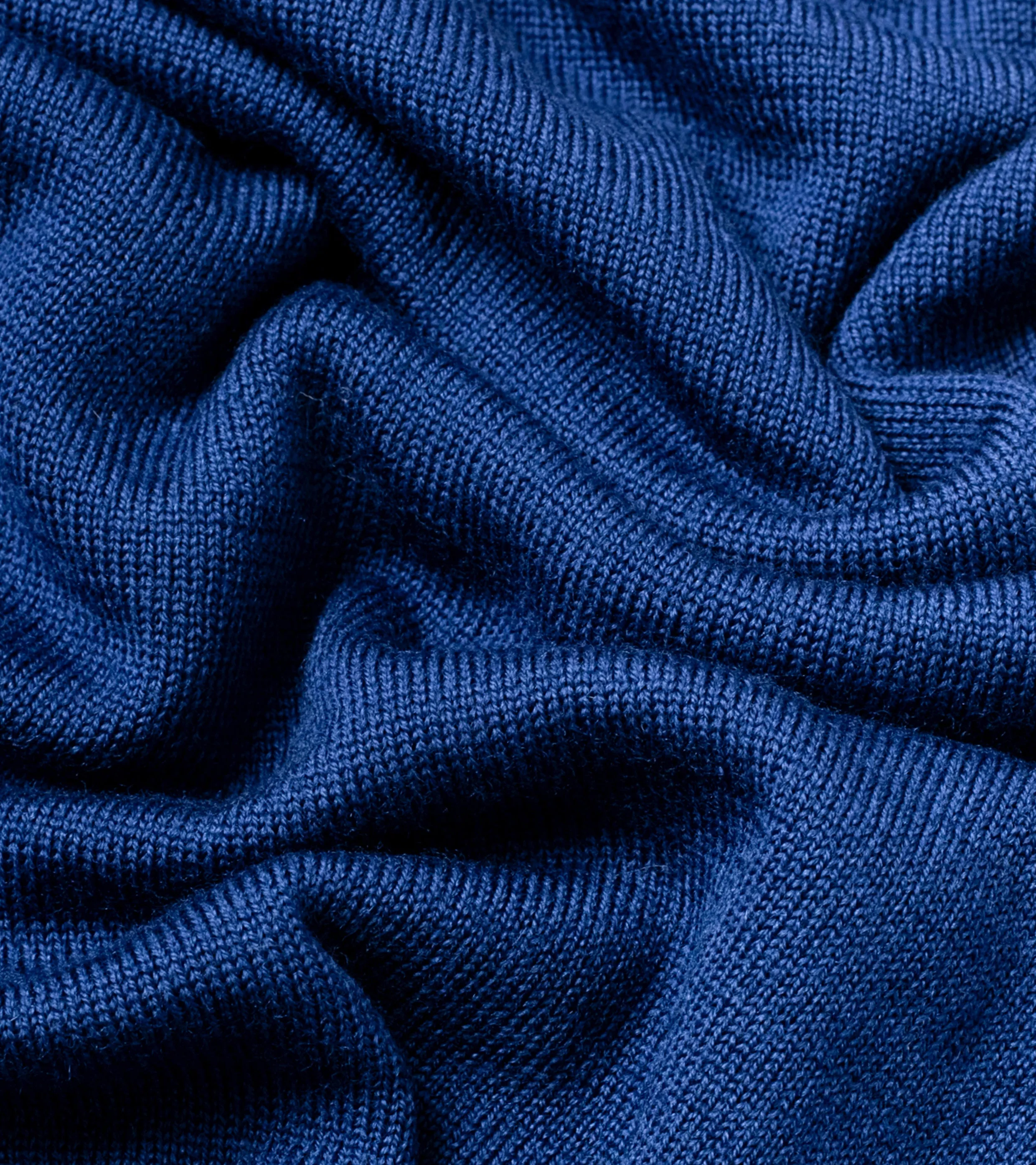 Merino Long-Sleeve Polo Blue