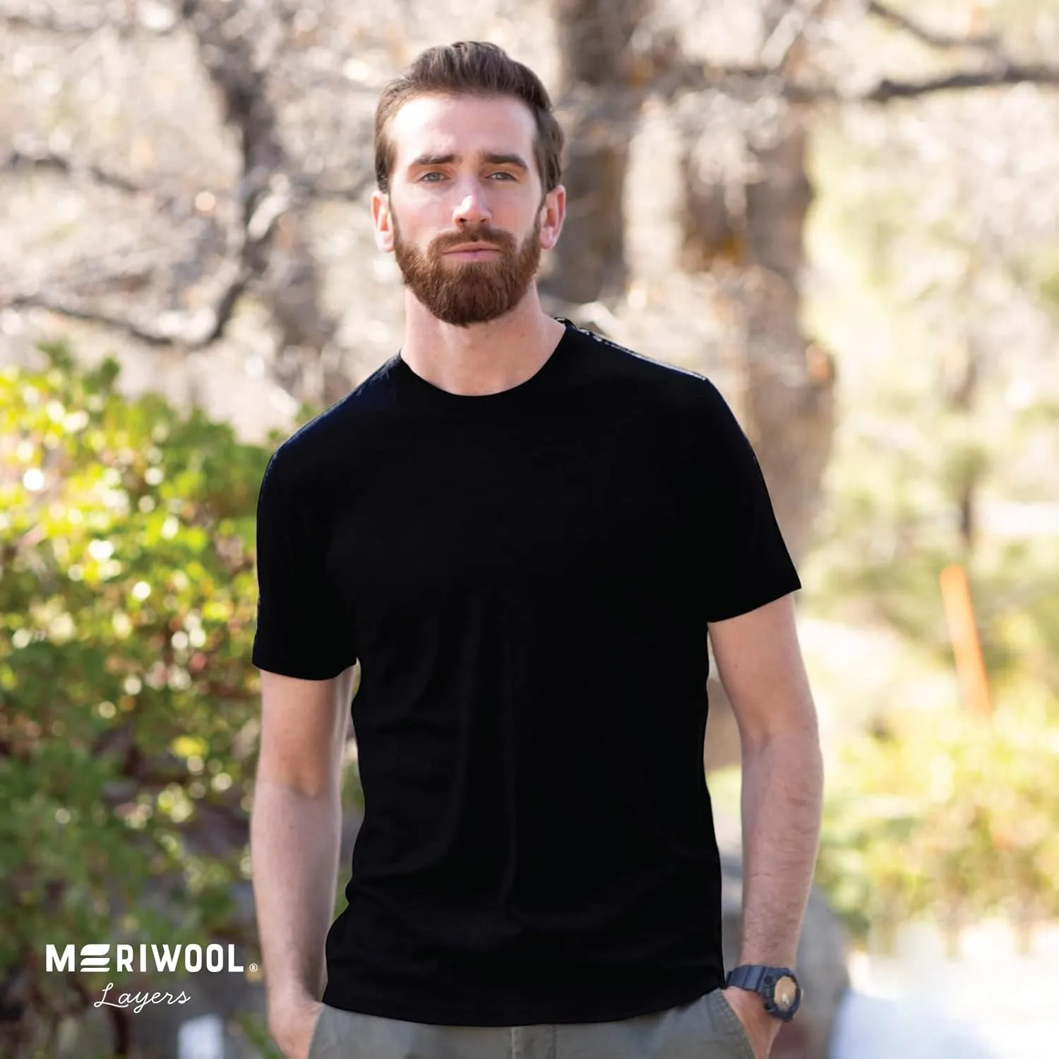 MERIWOOL Mens Merino Wool Short Sleeve T Shirt Lightweight Base Layer