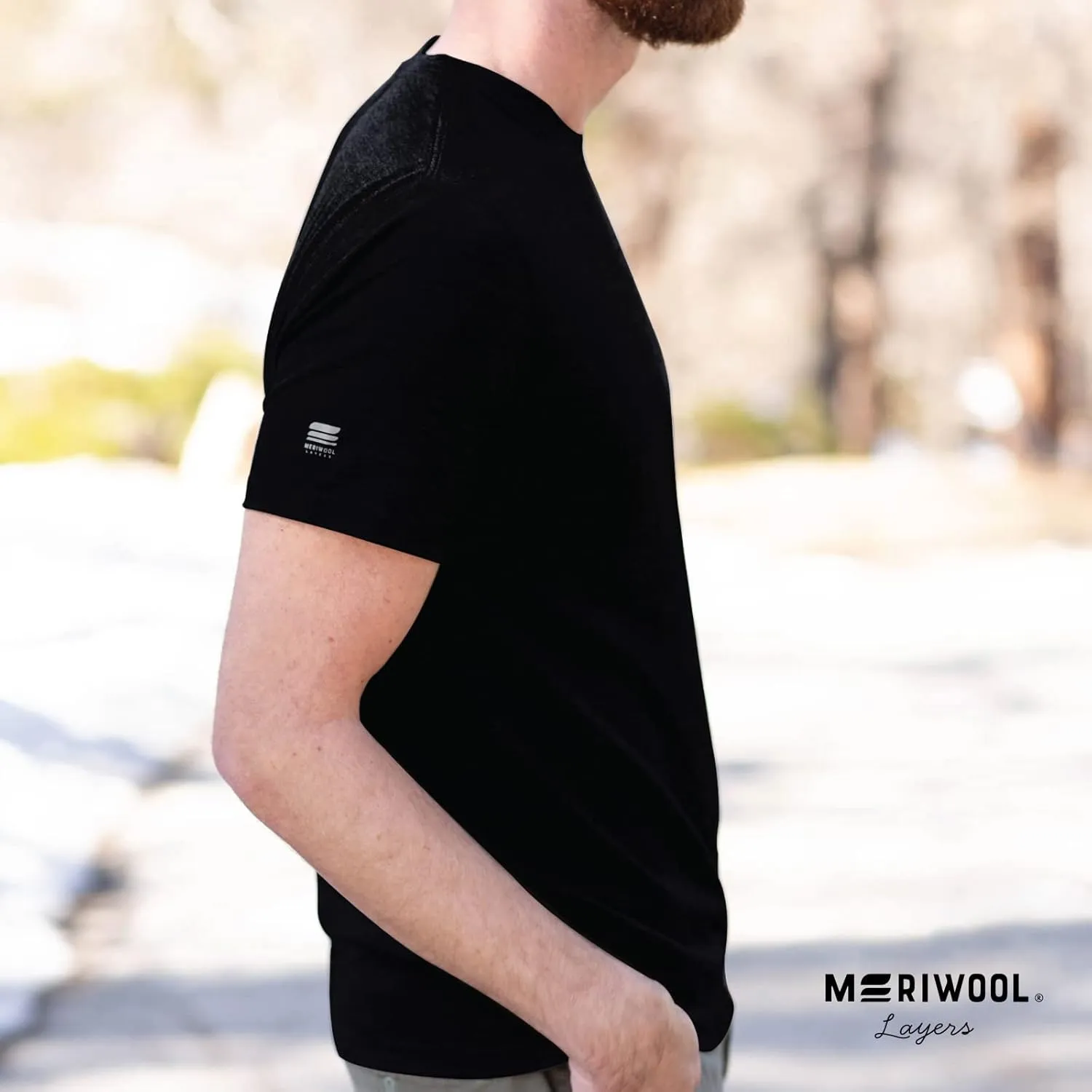 MERIWOOL Mens Merino Wool Short Sleeve T Shirt Lightweight Base Layer