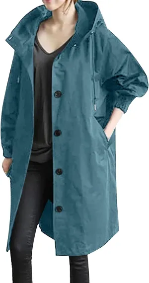 Mid Long Classic Lapel Windproof Womens Elegant Windbreaker Wild Winter Women'S Coat Belted Outerwear Casual Jackets