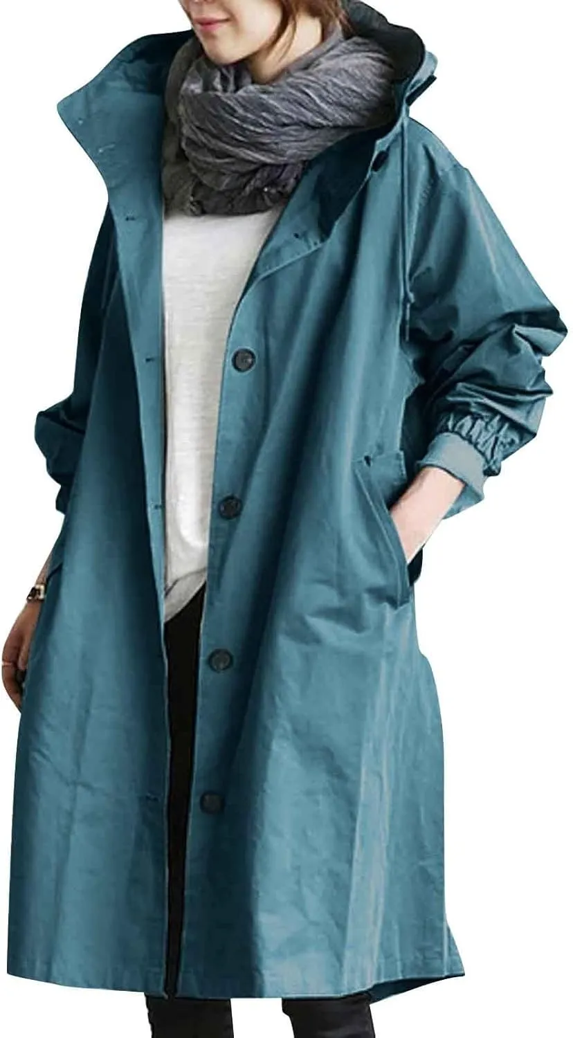 Mid Long Classic Lapel Windproof Womens Elegant Windbreaker Wild Winter Women'S Coat Belted Outerwear Casual Jackets