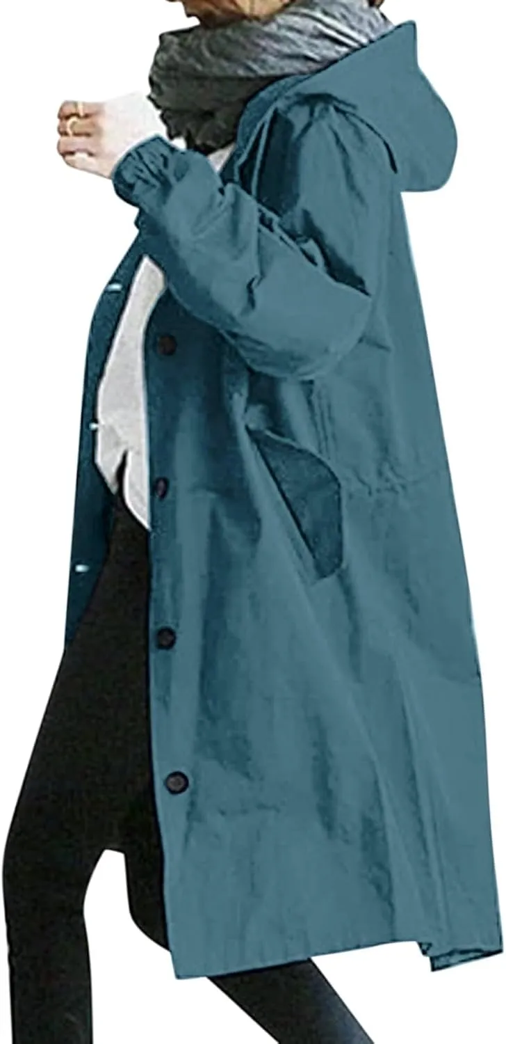 Mid Long Classic Lapel Windproof Womens Elegant Windbreaker Wild Winter Women'S Coat Belted Outerwear Casual Jackets