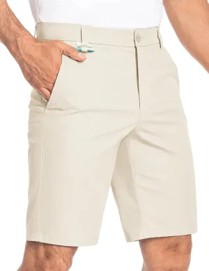 Moosehill Mens Golf Dress Casual Shorts 7" 10" Quick Dry Stretch Anti-Wrinkle Flat Front with 4 Pockets for Work Hybrid Chino