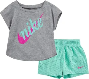 Nike Kids Baby Girl's Script Futura Tee & Shorts Set