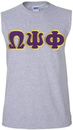 Omega Psi Phi Lettered Sleeveless Tee