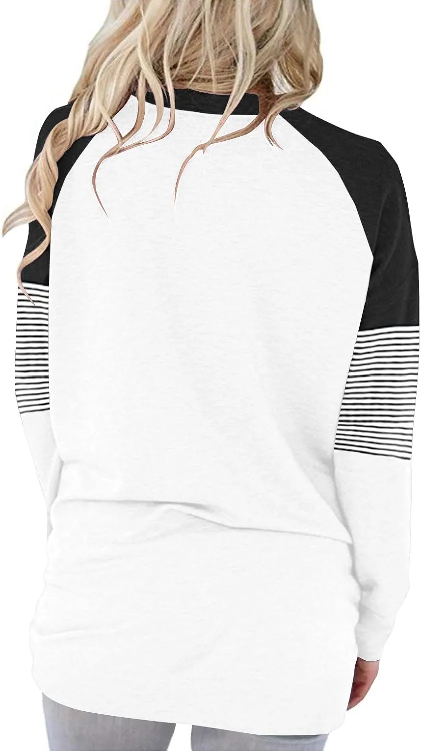 ONLYSHE Womens Crewneck Sweatshirt Casual Loose Fitting Tops Long Sleeve T Shirt