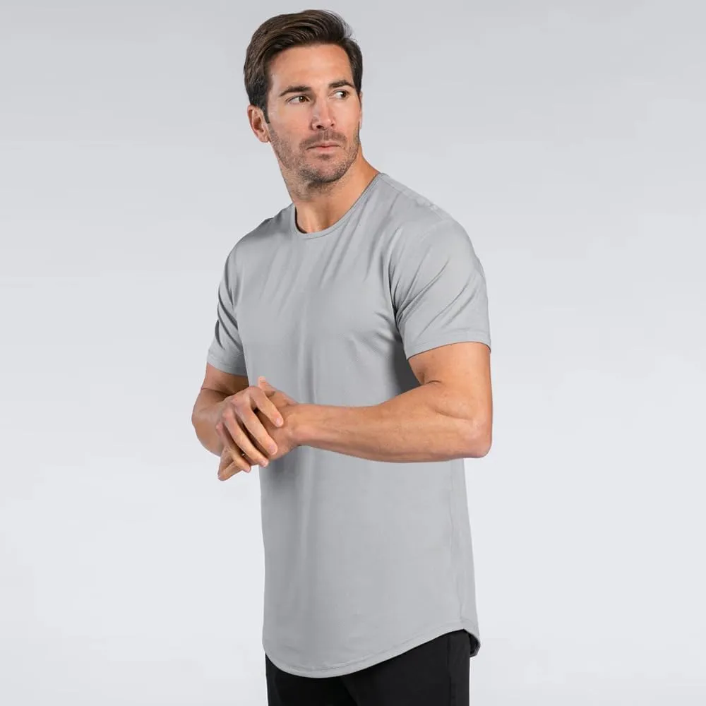 Performance Drop-Cut Men's T Shirt  Athletic Drop Cut Crewneck Tee  Moisture Wicking, Quick-Dry, Tapered Fit