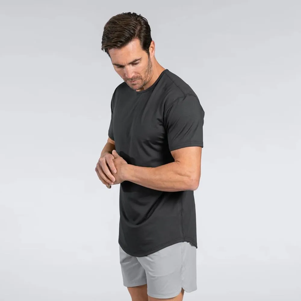 Performance Drop-Cut Men's T Shirt  Athletic Drop Cut Crewneck Tee  Moisture Wicking, Quick-Dry, Tapered Fit