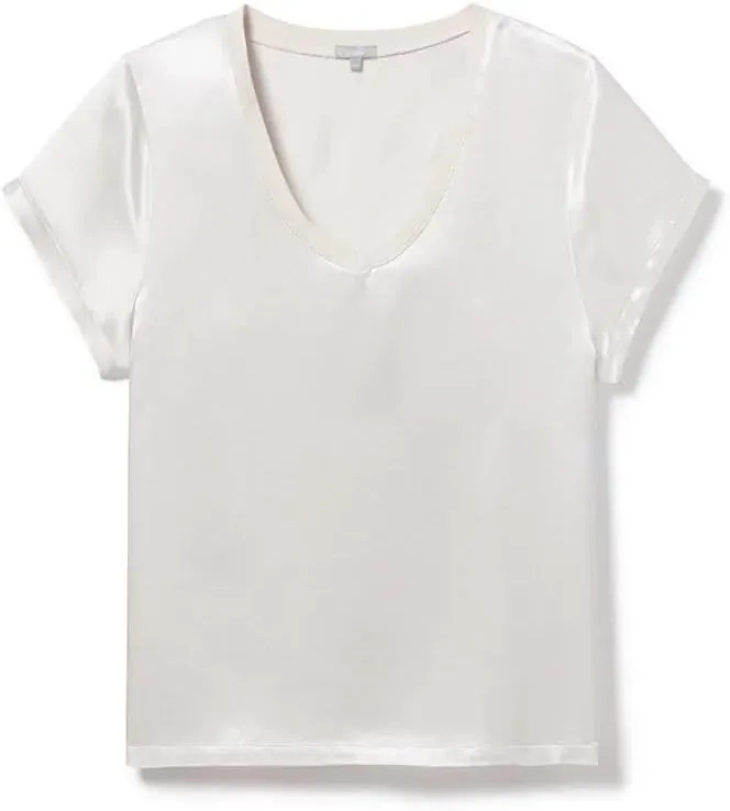 PJ Harlow Satin V-Neck Tee