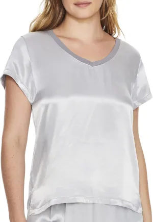 PJ Harlow Satin V-Neck Tee