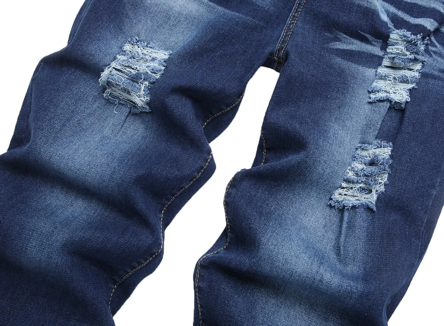 QIMYUM Men's Wide-Leg Baggy Flex Jeans Relaxed Loose Fit Long Denim Pants