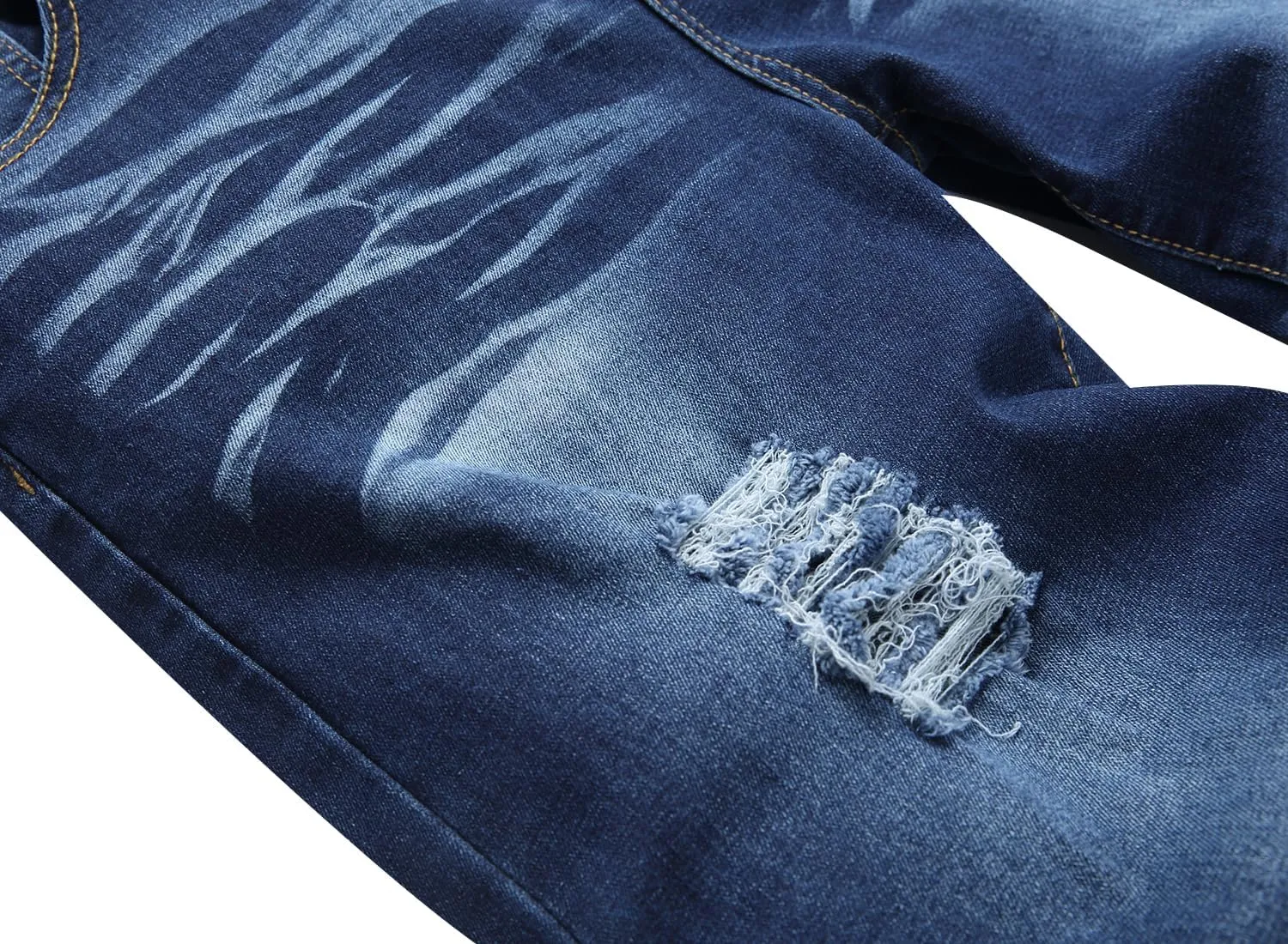 QIMYUM Men's Wide-Leg Baggy Flex Jeans Relaxed Loose Fit Long Denim Pants