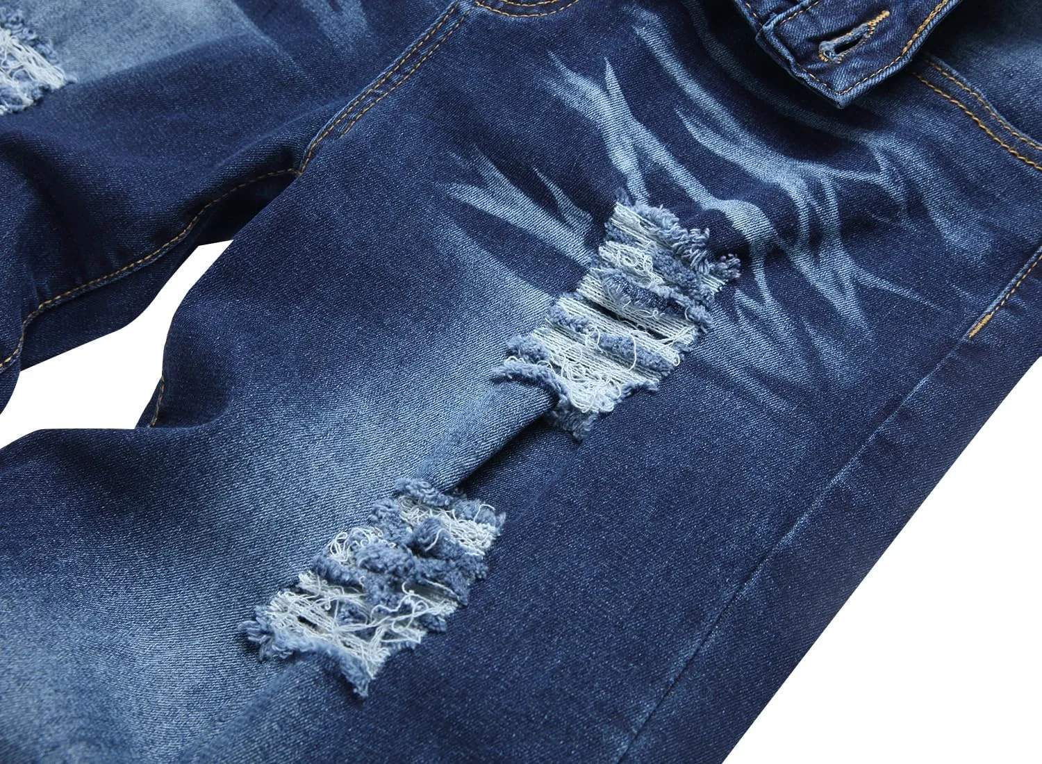 QIMYUM Men's Wide-Leg Baggy Flex Jeans Relaxed Loose Fit Long Denim Pants