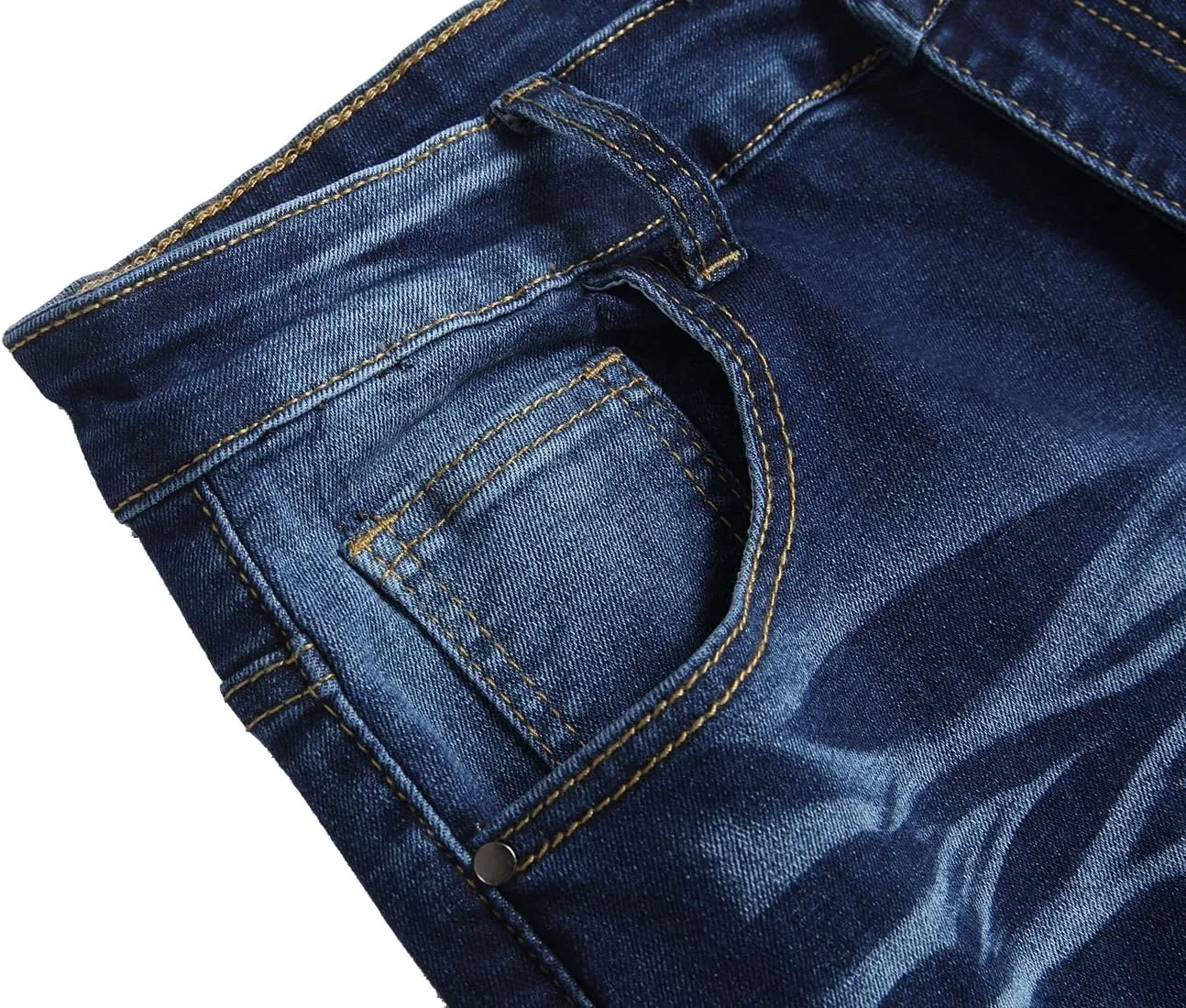 QIMYUM Men's Wide-Leg Baggy Flex Jeans Relaxed Loose Fit Long Denim Pants