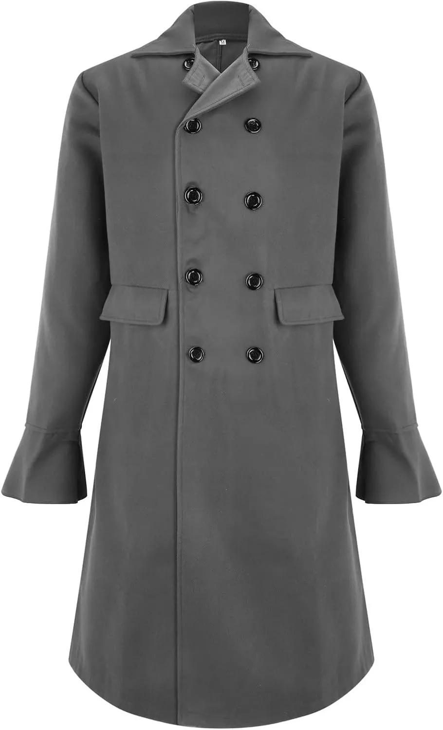QWENTMTNTY Wool Pea Coats for Men Winter Slim Fit Casual Single Breasted Trench Coat Mid-Length Thermal Business Peacoat