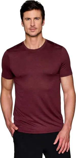 RBX Active Men's Athletic Fit Workout Tee, Short Sleeve Moisture Wicking Quick Drying Crewneck Training Shirt