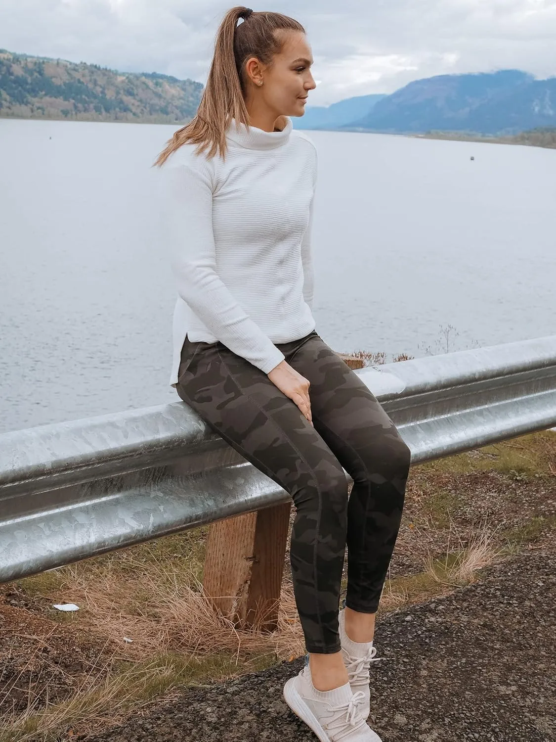 RBX Active Women's Ultra Soft Quilted Cowl Neck Pullover Sweater, Lightweight Mock Neck Tunic Sweatshirt with Thumbholes