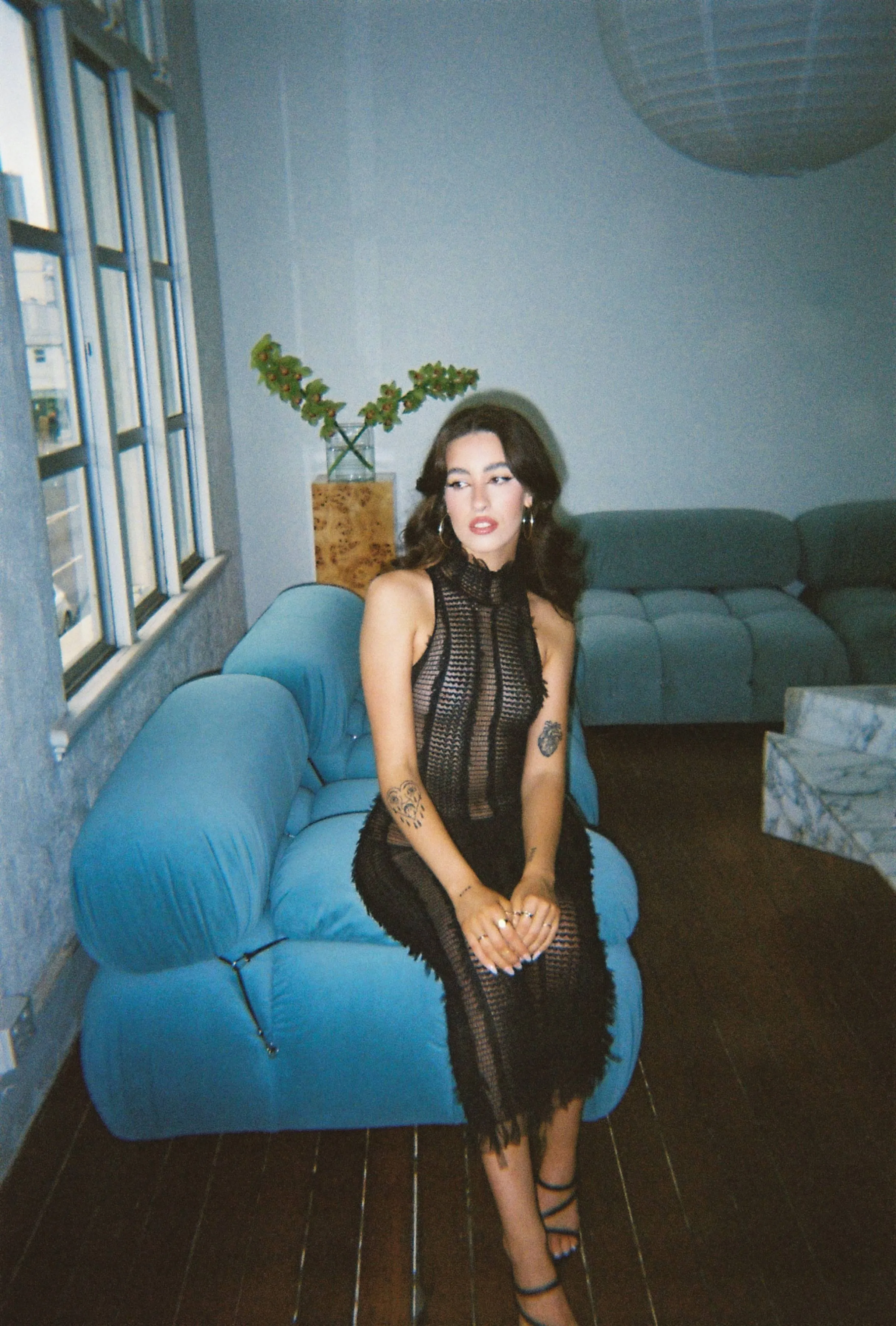 Roberta Einer - Long Angel Bodycon Black Dress