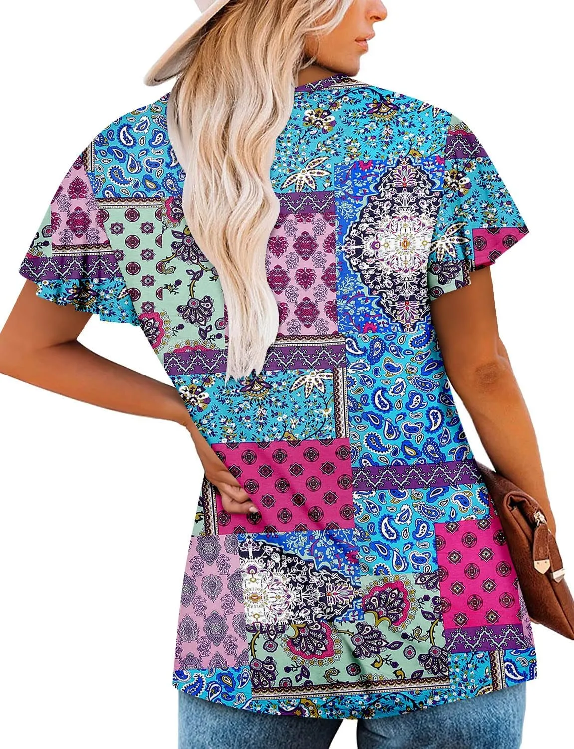 ROSELINLIN Womens Tank Tops and Short Sleeve Floral Summer Tops