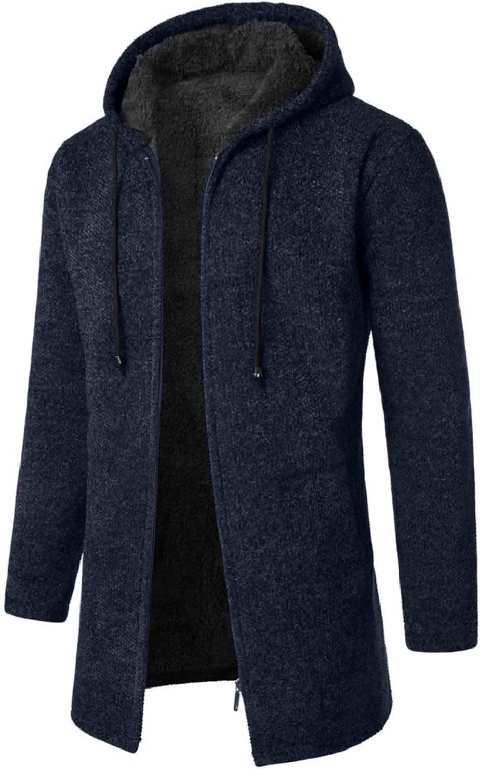 RTRDE Mens Coat Knitted Cardigan Sweaters Jacket Full Zip Fleece Lined Winter Warm Hoodie Coat Casual Jackets, L-4XL