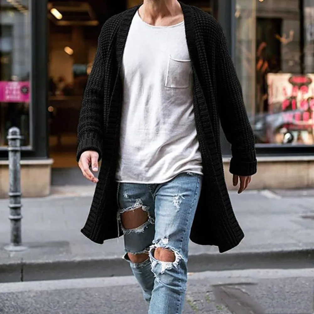 RTRDE Men's Coat Long Cardigan Jacket Trench Coat Fall Winter Outwear Coats For Men, M-2XL