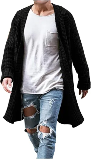 RTRDE Men's Coat Long Cardigan Jacket Trench Coat Fall Winter Outwear Coats For Men, M-2XL