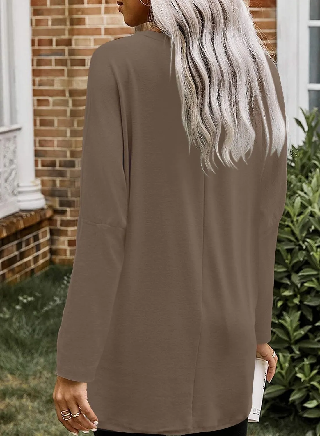 SENSERISE Womens Long Sleeve Long Tunic Tops for Leggings Plus Size Tunics Shirt with Pockets