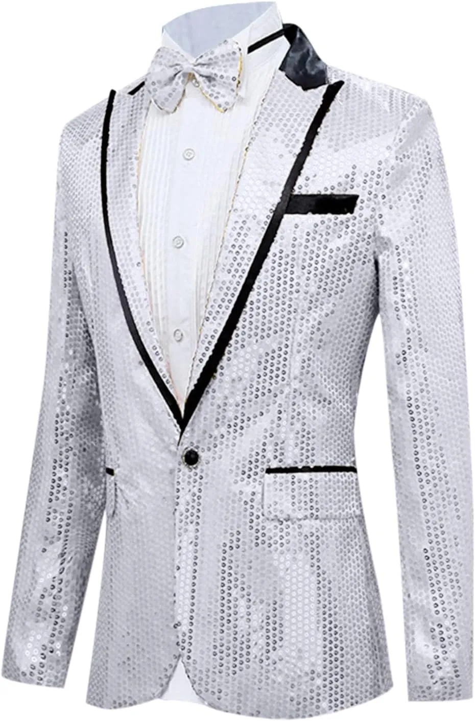 Sequin Blazer Metallic Suit Disco Prom Shiny Jacket Wedding Party Banquet Fashion Tuxedo for Mens Adult
