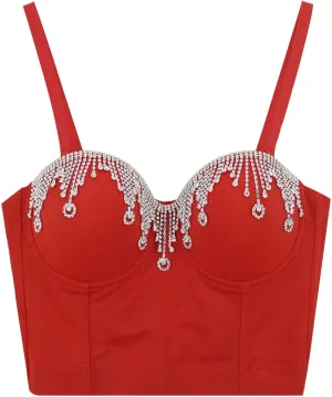 Shiny Going Out Tank Top for Women Party Rhinestone Sparkle Sparkly Sleeveless 2025 Shirts Sequin Camisole Club Cute