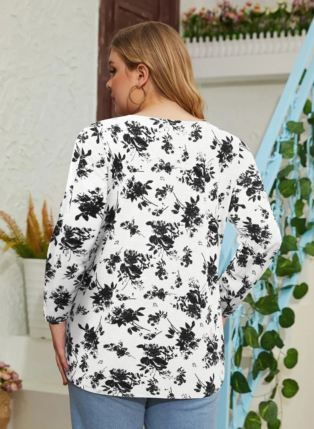 Siddhe Women Short Sleeve Plus Size Tunics, Square Neck Tops Casual Loose Fit T Shirt Blouse Summer 2025