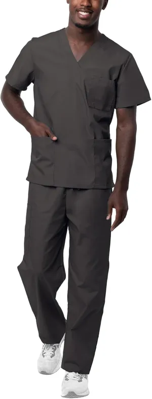 Sivvan Unisex Scrubs - Classic V-Neck Top & Drawstring Pants Scrub Set