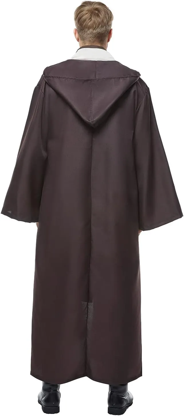 Skywalker Costume Tunic Hooded Robe Men Adult Male Cloak Darth Cosplay Halloween Outfit