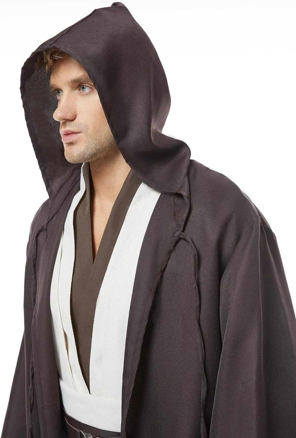 Skywalker Costume Tunic Hooded Robe Men Adult Male Cloak Darth Cosplay Halloween Outfit