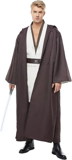 Skywalker Costume Tunic Hooded Robe Men Adult Male Cloak Darth Cosplay Halloween Outfit
