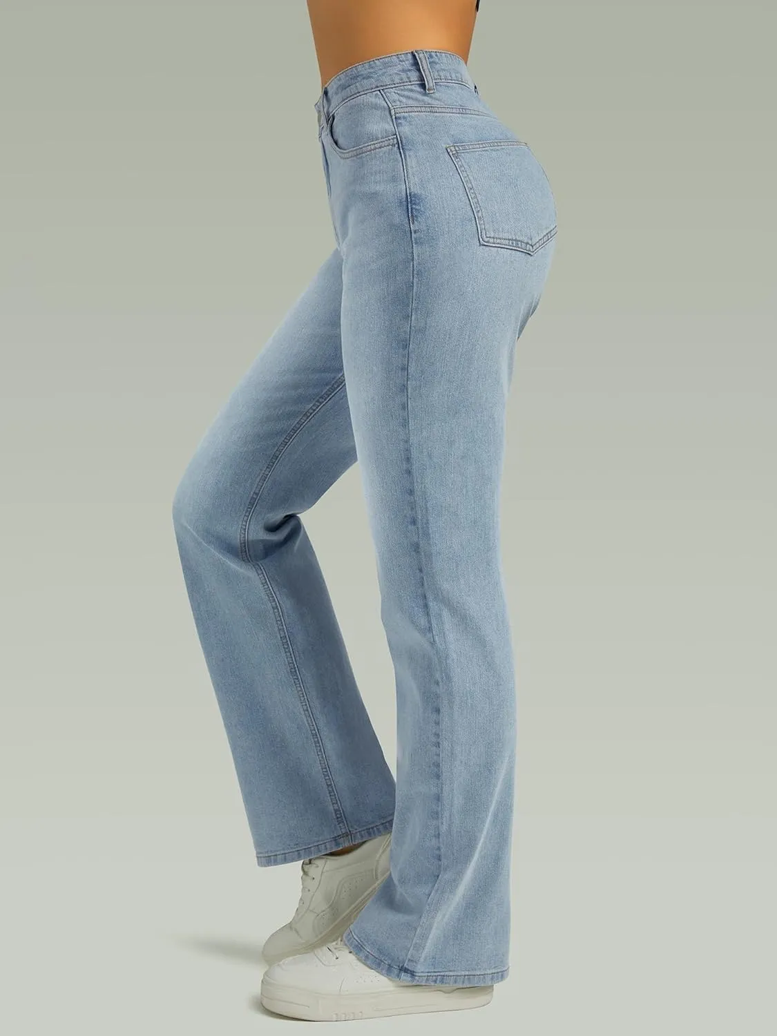 Straight Leg Jeans for Women,High Waisted Wide Leg Loose Microelastic Boyfried Denim Pants
