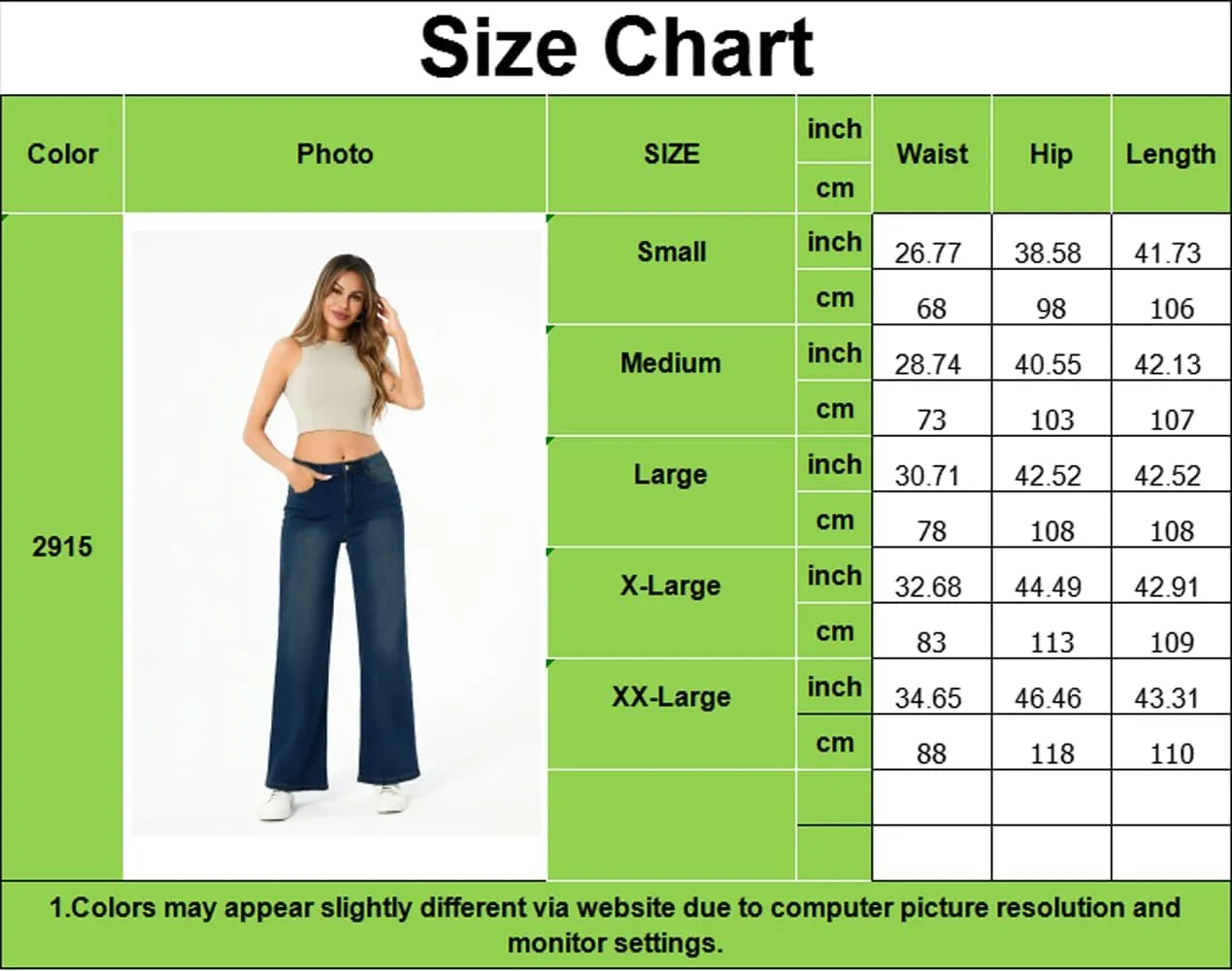 Straight Leg Jeans for Women,High Waisted Wide Leg Loose Microelastic Wide Leg Denim Pants