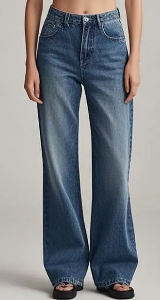 Straight Leg Jeans for Women,High Waisted Wide Leg Loose Microelastic Wide Leg Denim Pants