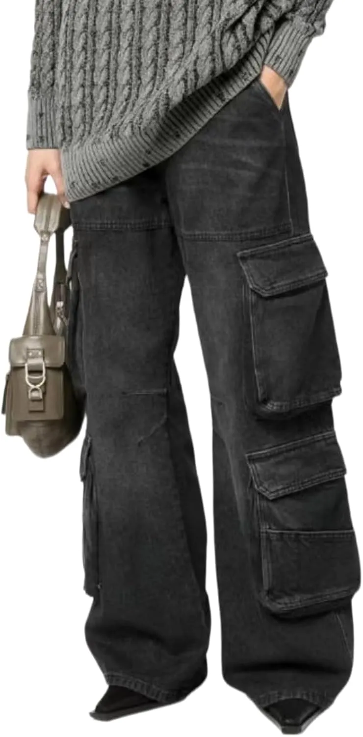 Straight Leg Jeans for Women,High Waisted Wide Leg Loose Microelastic Wide Leg Denim Pants
