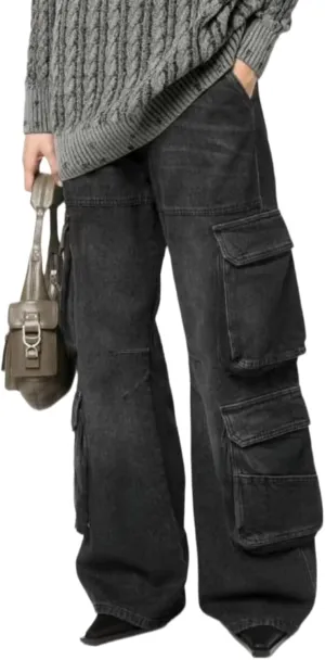 Straight Leg Jeans for Women,High Waisted Wide Leg Loose Microelastic Wide Leg Denim Pants