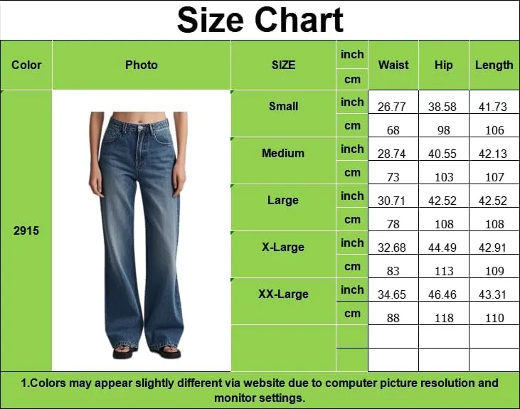 Straight Leg Jeans for Women,High Waisted Wide Leg Loose Microelastic Wide Leg Denim Pants