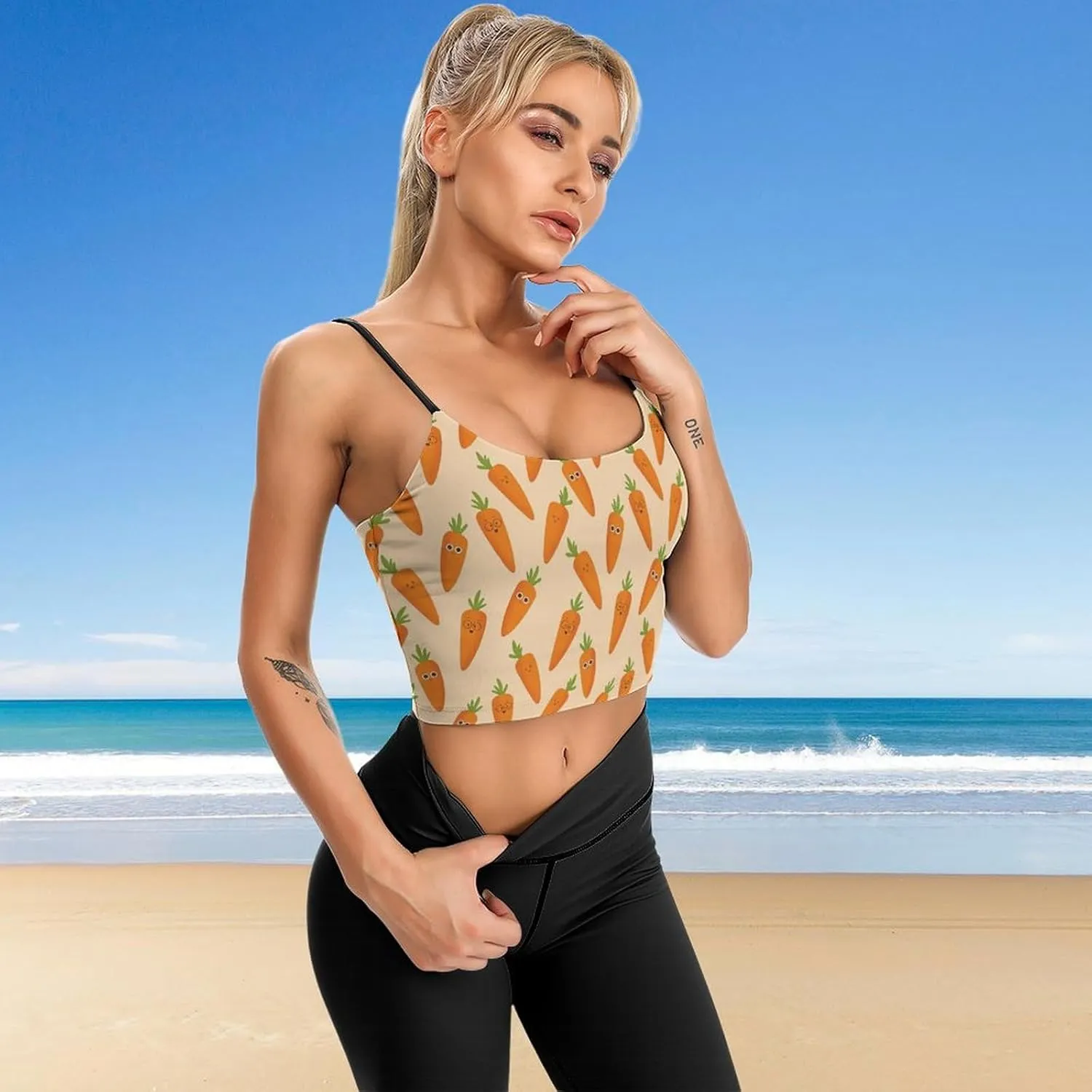 Summer Sleeveless for Women, Loose Fit Basic Casual Summer Sleeveless Shirts Cute Cartoon Radish Printed Camisole