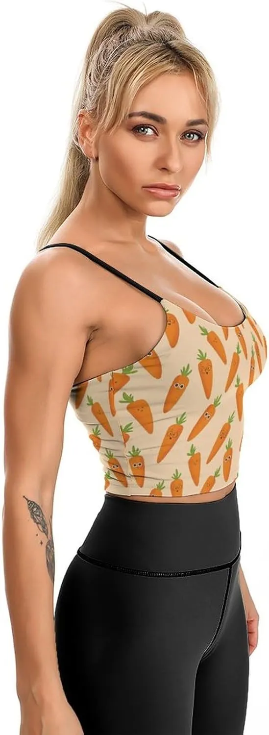 Summer Sleeveless for Women, Loose Fit Basic Casual Summer Sleeveless Shirts Cute Cartoon Radish Printed Camisole