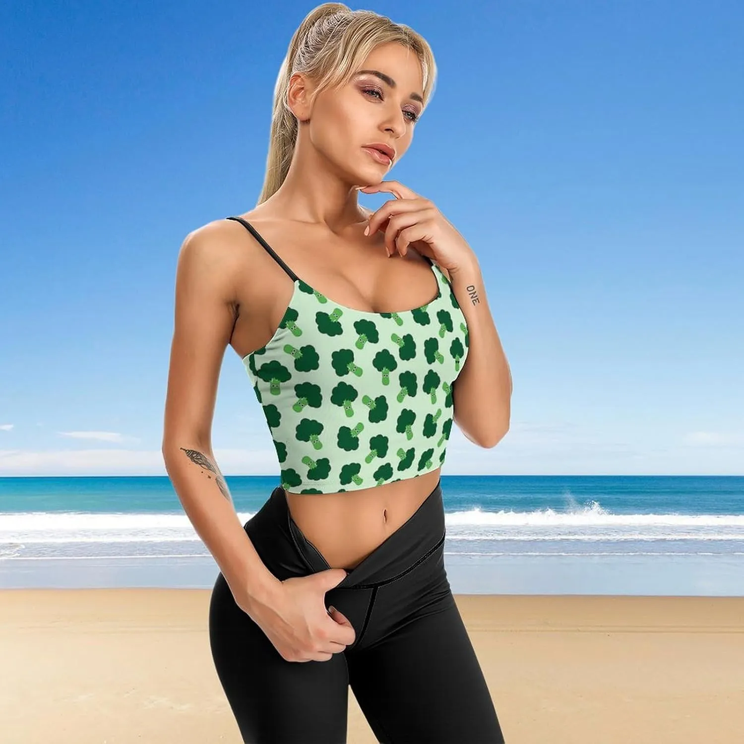 Summer Sleeveless for Women, Loose Fit Basic Casual Summer Sleeveless Shirts Cute Green Cartoon