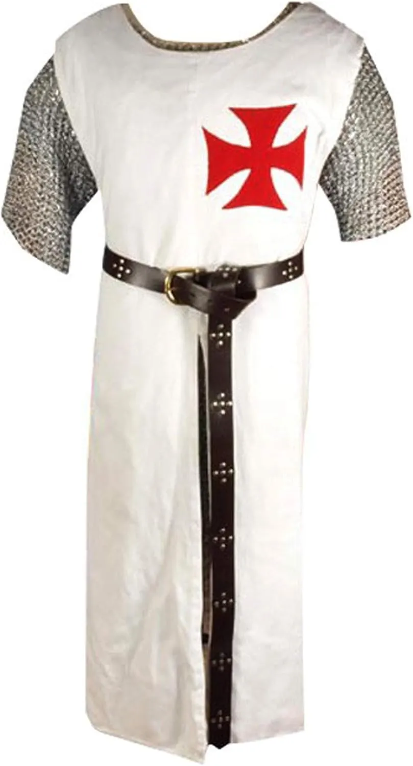 SUNLEXA Mens Medieval Knight Tunic Halloween Costume without Hooded Cap Cloak Robe Cosplay Renaissance Mens Costume (S-6XL)
