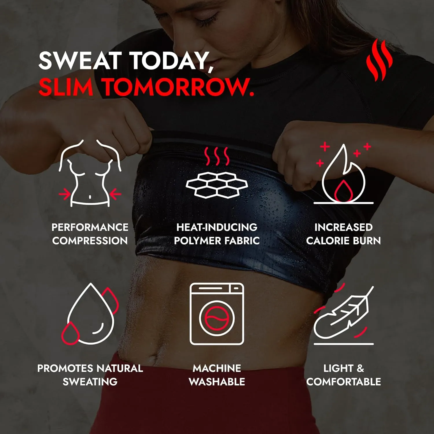 Sweat Shaper Women's Athletic Tee, Short Sleeve High-Performance Compression T-Shirt, Performance Baselayer Workout Shirt